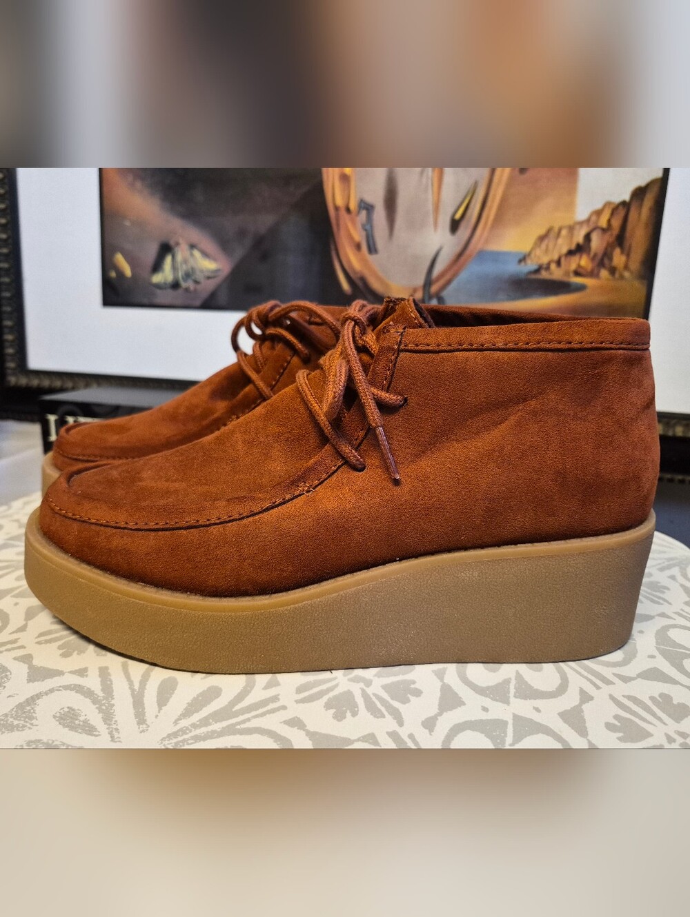 Old Navy Women's Suede Chukka Boots in Cognac Brown